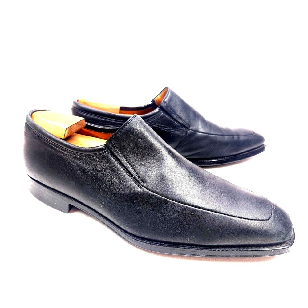 Magnanni Men's Fabricio Black Slip-On Loafer Apron Toe Dress Shoes, Size 9.5 D